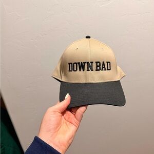 OTTO Two-Tone Beige and Black 'DOWN BAD' Baseball Cap